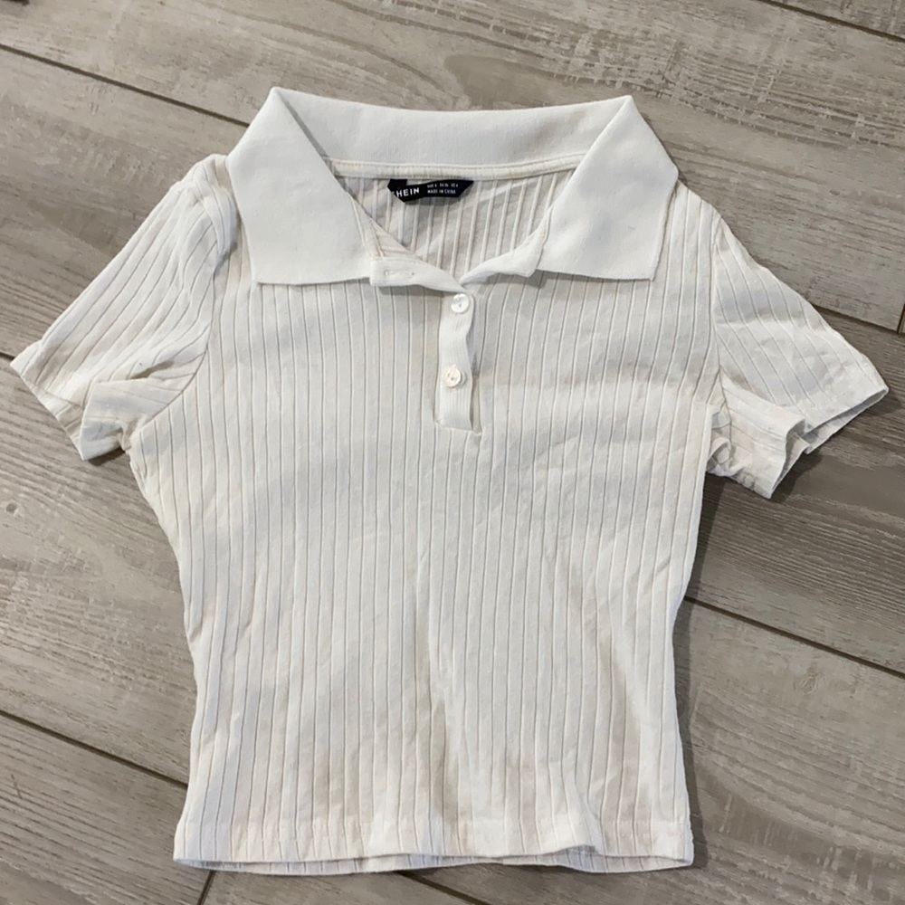 SHEIN collared crop top